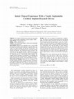 Research paper thumbnail of Initial clinical experience with a totally implantable cochlear implant research device