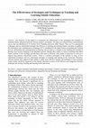 Research paper thumbnail of The Effectiveness of Strategies and Techniques in Teaching and Learning Islamic Education