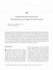 Research paper thumbnail of 10. Establishing Peer Mentor-Led Writing Groups in Large First-Year Courses