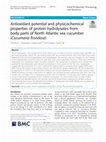 Research paper thumbnail of Antioxidant potential and physicochemical properties of protein hydrolysates from body parts of North Atlantic sea cucumber (Cucumaria frondosa)