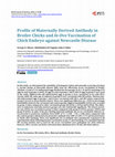 Research paper thumbnail of Profile of Maternally Derived Antibody in Broiler Chicks and In-Ovo Vaccination of Chick Embryo against Newcastle Disease