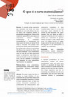 Research paper thumbnail of O que é o novo materialismo? (Thomas Nail; Joshua S. Hanan; Christopher N. Gamble)