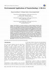 Research paper thumbnail of Environmental Applications of Nanotechnology: A Review