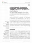 Research paper thumbnail of Processing Speed Mediates the Longitudinal Association between ADHD Symptoms and Preadolescent Peer Problems