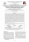 Research paper thumbnail of The effect of autonomous learning process on learner autonomy of English public speaking students