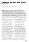 Research paper thumbnail of Markets for Nutrition: What Role for Business?