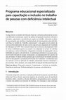 Research paper thumbnail of Programa educacional especializado para capacitação e inclusão no trabalho de pessoas com deficiência intelectual