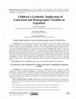 Research paper thumbnail of Children’s Gratitude: Implication of Contextual and Demographic Variables in Argentina