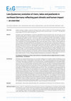 Research paper thumbnail of Late Quaternary evolution of rivers, lakes and peatlands in northeast Germany reflecting past climatic and human impact – an overview