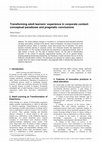 Research paper thumbnail of Transforming adult learners’ experience in corporate context: conceptual paradoxes and pragmatic conclusions