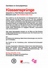 Research paper thumbnail of DachSalon im SchauSpielHaus: Klassensprünge