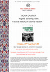 Research paper thumbnail of Book launch | Oxford, 29 April 2022: «Algiers’ lynching, 1956. A social history of colonial racism»