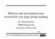 Research paper thumbnail of Delivery and assessment issues involved in very large group teaching