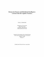 Research paper thumbnail of Democratic Reason and Distributed Intelligence: Lessons from the Cognitive Sciences