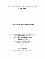 Research paper thumbnail of Wiratraman, H.P. 2006. Good Governance and Legal Reform in Indonesia, Master Thesis at Faculty of Graduate Studies, Mahidol University, Thailand