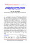 Research paper thumbnail of Undesirable Factors Affecting the Performance Level of Public Secondary School Teachers in Northern Luzon, Philippines