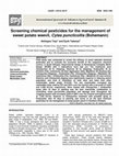 Research paper thumbnail of Screening chemical pesticides for the management of sweet potato weevil , Cylas puncticollis ( Bohemann )