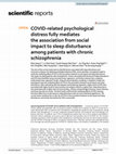 Research paper thumbnail of COVID-related psychological distress fully mediates the association from social impact to sleep disturbance among patients with chronic schizophrenia