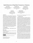 Research paper thumbnail of Spatial Dimensions of Algorithmic Transparency: A Summary