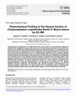 Research paper thumbnail of Phytochemical Profiling of the Hexane fraction of Crassocephalum crepidioides Benth S. Moore leaves by GC-MS