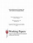 Research paper thumbnail of On the Effectiveness of Exchange Rate Interventions in Emerging Markets