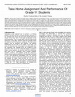 Research paper thumbnail of Take Home Assignment and Performance of Grade 11 Students