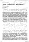 Research paper thumbnail of Quando l’umanità volta le spalle alla natura. Narrazione ecologica