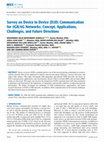 Research paper thumbnail of Survey on Device to Device (D2D) Communication for 5GB/6G Networks: Concept, Applications, Challenges, and Future Directions