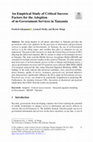 Research paper thumbnail of An Empirical Study of Critical Success Factors for the Adoption of m-Government Services in Tanzania