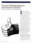 Research paper thumbnail of Executive professionalization and executive selection