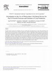 Research paper thumbnail of Investigation on the Use of Photovoltaic Cells Based Devices for Pace of Growth Forecasts and Estimates of Crop Production