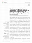 Research paper thumbnail of The Negative Impact of Noise on Adolescents’ Executive Function: An Online Study in the Context of Home-Learning During a Pandemic