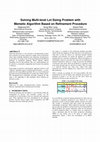 Research paper thumbnail of Solving Multilevel Lot Sizing Problem with Memetic Algorithm Based on Refinement Procedure