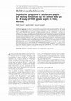 Research paper thumbnail of Depressive symptoms in adolescent pupils are heavily influenced by the school they go to. A study of 10th grade pupils in Oslo, Norway