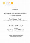 Research paper thumbnail of Approccio dei sistemi dinamici e cambiamento