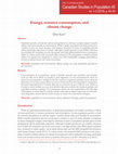 Research paper thumbnail of Energy, resource consumption, and climate change