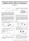 Research paper thumbnail of Trapezium Artist: Some Thoughts on the Formula for the Area of a Trapezium