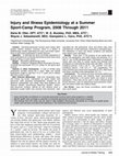 Research paper thumbnail of Injury and Illness Epidemiology at a Summer Sport-Camp Program, 2008 Through 2011