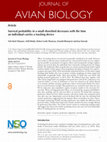 Research paper thumbnail of Survival probability in a small shorebird decreases with the time an individual carries a tracking device