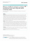 Research paper thumbnail of Efficiency of different strategies to mitigate ascertainment bias when using SNP panels in diversity studies