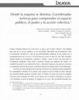 Research paper thumbnail of Desde esta esquina se domina. Coordenadas teóricas para comprender el espacio publico, el poder y la acción colectiva [Reseña] Revista Ixaya (2021)