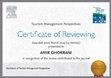 Research paper thumbnail of Elsevier Certificate of Reviewing