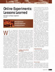 Research paper thumbnail of Online Experiments: Lessons Learned