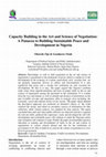 Research paper thumbnail of Capacity Building in the Art and Science of Negotiation: A Panacea to Building Sustainable Peace and Development in Nigeria