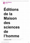 Research paper thumbnail of Le temps consacré à l’alimentation par les familles ouvrières en Europe aux xixe et xxe siècles