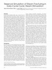 Research paper thumbnail of Reservoir Simulation of Steam Fracturing in Early Cycle Cyclic Steam Stimulation