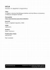 Research paper thumbnail of UCLA Issues in Applied Linguistics Title Te Espero: Varying Child Bilingual Abilities and the Effects on Dynamics in Mexican Immigrant Families Publication Date Te Espero: Varying Child Bilingual Abilities and the Effects on Dynamics in Mexican Immigrant Families