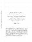 Research paper thumbnail of Constructive Decision Theory