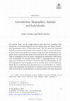 Research paper thumbnail of Introduction: Biographies, Animals and Individuality