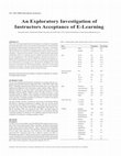 Research paper thumbnail of An Exploratory Investigation of Instructors Acceptance of e-learning